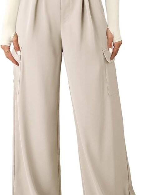 Women's High Waisted Wide Leg Cargo Pants with Pockets