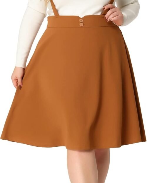 Plus Size Women's Detachable Strap Suspender Skirt