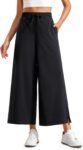 Women's Lightweight High Waisted Cropped Wide Leg Sweatpants