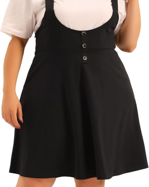 Plus Size Women's High Waist Detachable Strap Suspender Skirt