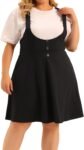 Plus Size Women's High Waist Detachable Strap Suspender Skirt