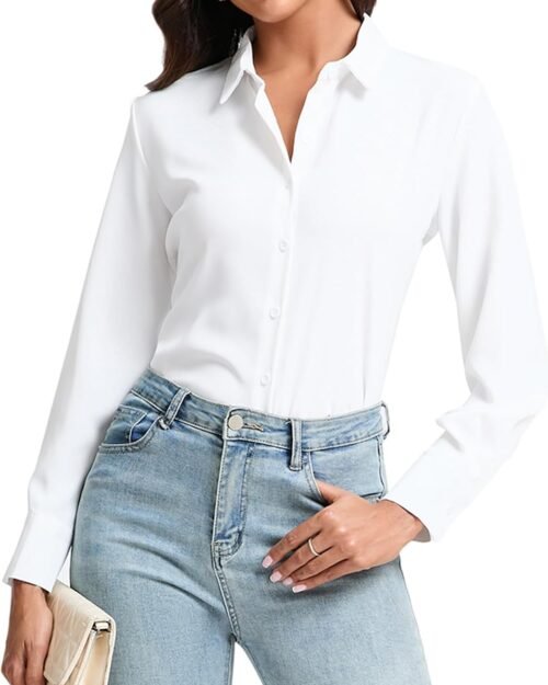 Women's Stretch Long Sleeve Wrinkle-Free Button Down Shirt