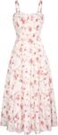 Women's Boho Spaghetti Strap Ruffle Midi Sun Dress