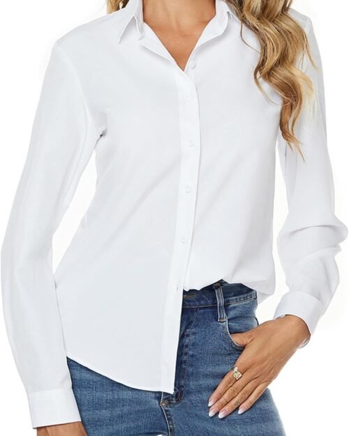 Women's Stretch Long Sleeve Wrinkle-Free Work Blouse