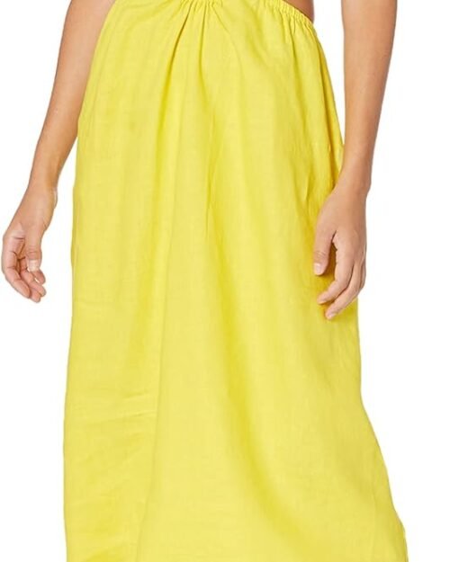 Women's Linen Cut Out Midi Dress