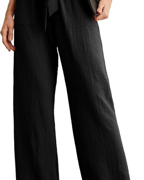 Women's Knot High Waist Wide Leg Work Pants