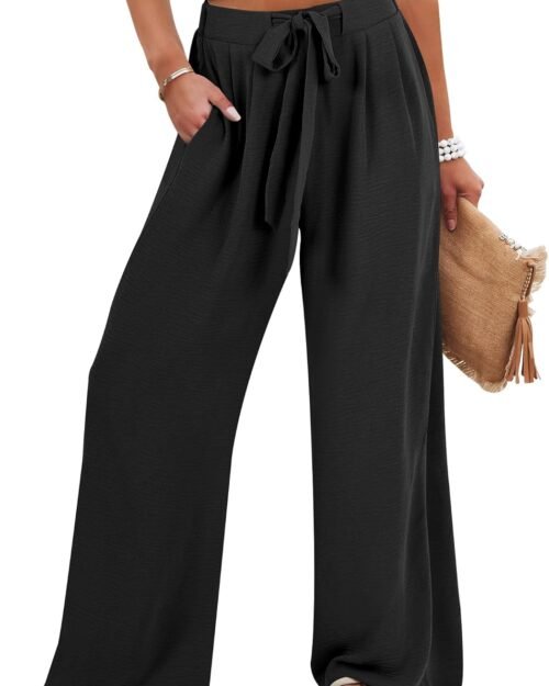 Women's High Waist Flowy Wide Leg Palazzo Pants