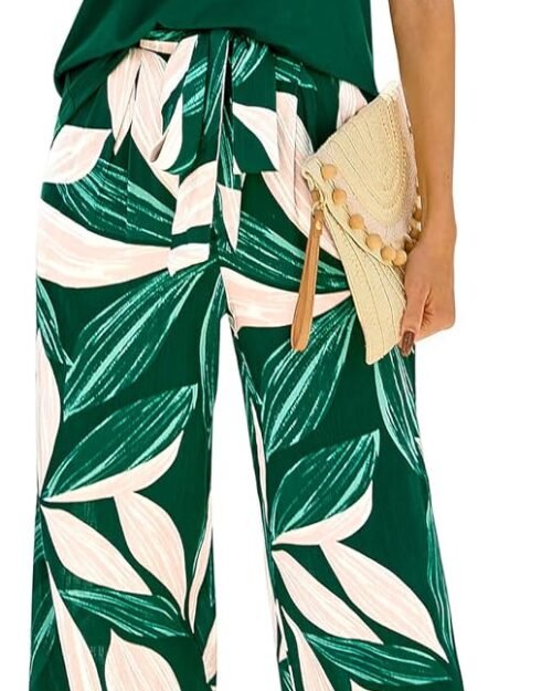 Women's Floral Knit Top Wide Leg Pant Set