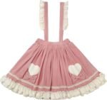 Women's Kawaii Velvet Lolita High Waist Suspender Skirt