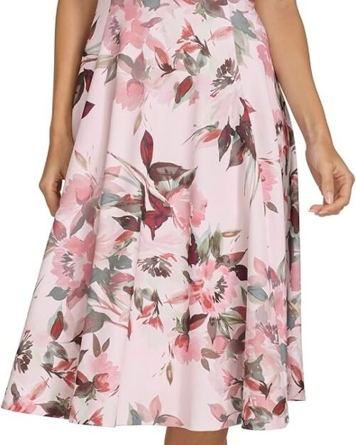 Women's Basic Sleeveless Crepe Midi Dress