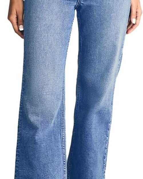 Women's High Waisted Stretchy Wide Leg Jeans with Pocket